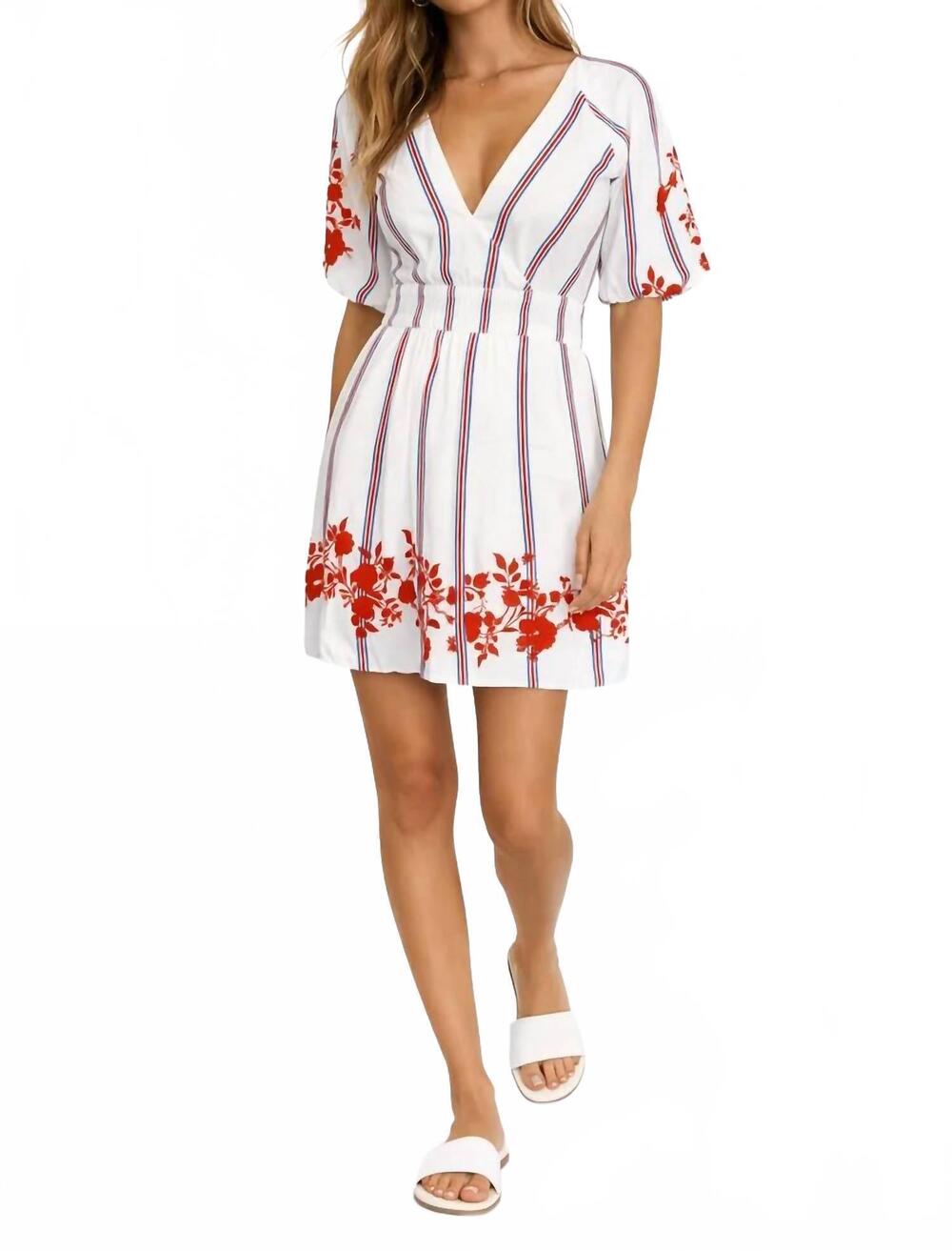 NEW ANNA CATE willa mini dress in poppy pinstripe